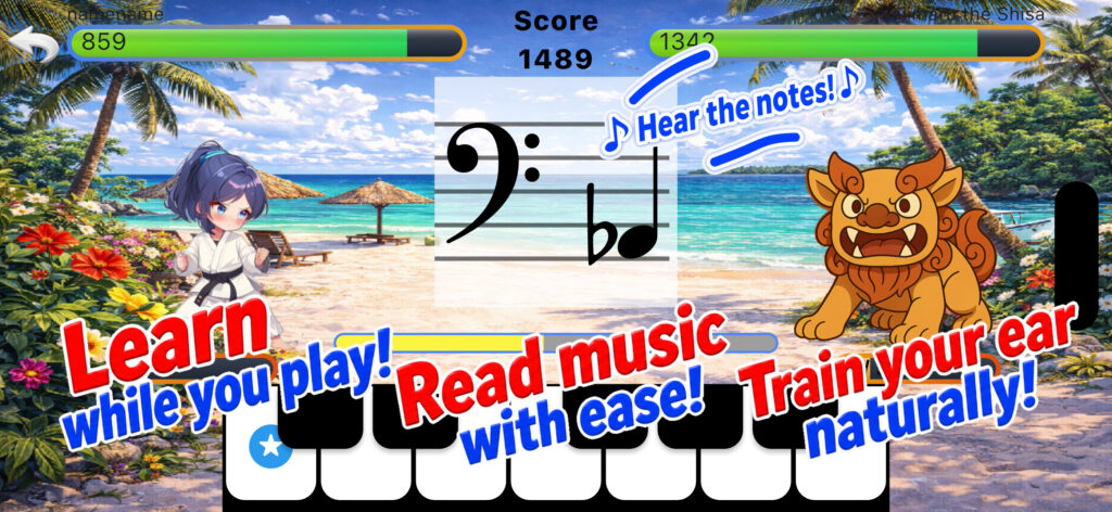Learn while you play. Read music with ease. Train your ear naturally.