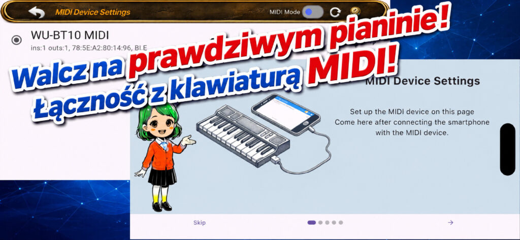 Walcz na prawdziwym pianinie. Łączność z klawiaturą MIDI.